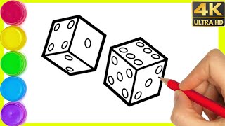 How to draw a Dice 🎲 | Step by step 3D Dice drawing easy step by step by drawing for beginners. Ludo