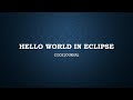 Java Hello world program in Eclipse IDE