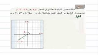 الدرس 1 - الفيزياء للصف الخامس العلمي - الفصل الأول - مثال 1 ، الاحداثيات القطبية