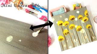 💛 Yellow flowers 💛/ 1 minute painting 🎨 Day #27/Easy acrylic painting /Easy Art #shorts #painting