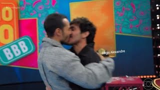 Gay Kiss Mateus Pires BBB 25 beija namorado no Domingão participante do big brother Brasil 2025