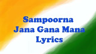 Indian National Anthem #jana Gana Mana#full song#Lyrics#Ravindranath Tagore#