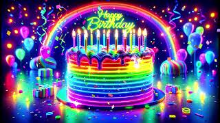 🎉 Happy Birthday To You Remix 2024 | Neon Party Celebration | Rainbow Cake \u0026 Fireworks! 🌈🎂