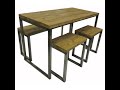 Dining table and Chair restaurant iron coffee table solid wood desk