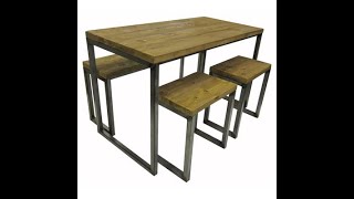 Dining table and Chair restaurant iron coffee table solid wood desk