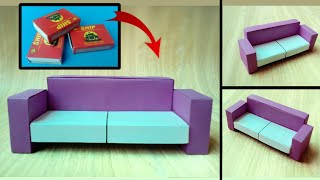 Diy miniature matchbox sofa || machis se sofa kese banaye