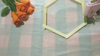 Decorate your home with handmade popsicle wall shelf | DIY ice-cream stick hexagon wall decor