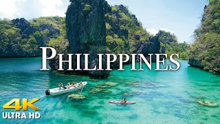 FLYING OVER PHILIPPINES (4K UHD) Amazing Beautiful Nature Scenery & Relaxing Music for Stress Relief