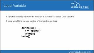 #25 Local And Global Variables In Python || Python Tutorial For Beginners || Digitalfeatures963