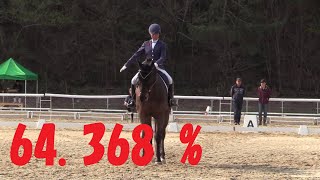 馬場馬術M2課目 バウムバーンスタイン2019愛知馬術大会　64.368％