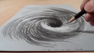 Drawing 3D Vortex - How to Draw Hole Illusion  - 3D Trick Art on Paper
