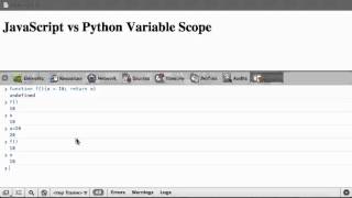 Python vs JavaScript Variable Scope