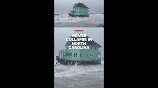 Homes collapse into sea in North Carolina