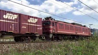 JR貨物　EF210-141号機 ＋ ムド EF81-404号機　2016年4月22日 【山陽本線・瀬戸～上道間】