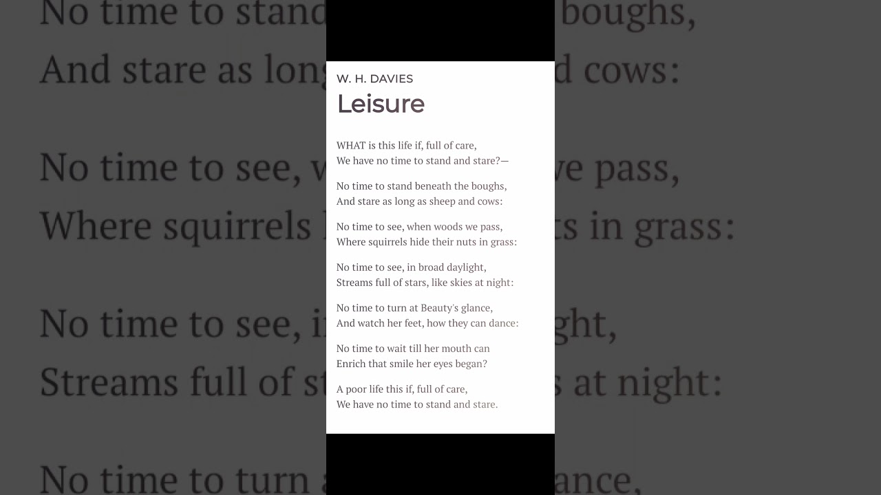 Leisure Poem By W H Davies (Tamil Translation) - YouTube