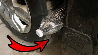 If someone puts a PLASTIC BOTTLE on your tire, IT MEANS TROUBLE 😳 watch what happens!