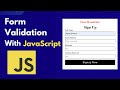 JavaScript Form Validation Tutorial | Form Validation using JavaScript