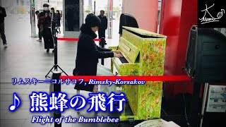 【ストリートピアノ】LovePiano3号機で奏でる（リムスキー＝コルサコフ：熊蜂の飛行／Rimsky-Korsakov: Flight of the Bumblebee）【高松駅】