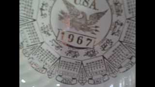 1967 Calendar Plate Ceramic Glass Vintage Collectible Old