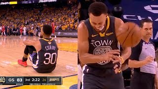 Steph Curry's reaction after Klay Thompson torn ACL in game 6 | Raptors vs Warriors Game 6