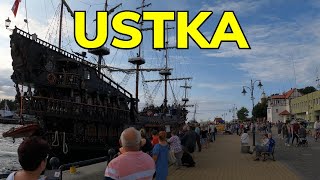 USTKA w 4K: Spacer przez miasto do Portu, widok na Latarnie Morską, a później na falochron w Ustce!