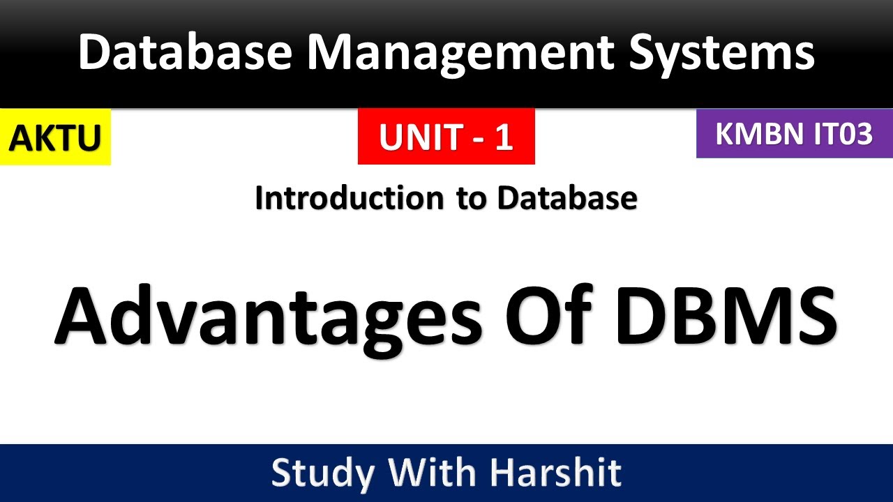 Advantages Of DBMS || Notes || Database Management Systems || AKTU ...