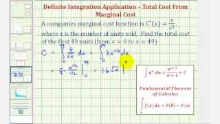 Ex: Definite Integral of Marginal Cost to find Total Cost