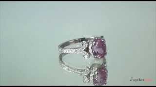 GRS Certified Platinum Ring with Oval  Padparadscha Sapphire 2.11cts and Dia 0.45cts