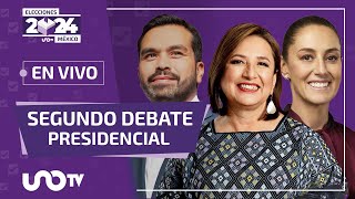 Segundo debate presidencial. Jorge Álvarez Máynez, Xóchitl Gálvez y Claudia Sheinbaum