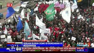 Demo Ribuan Buruh Peringati 16 Tahun Perjuangan