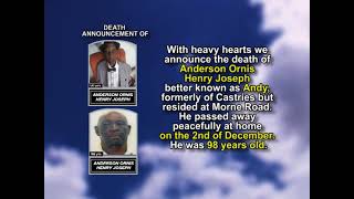 Anderson Ornis Henry Joseph ~ Short Obituary
