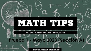 PRUEBA 1 -  MAYO 2023 (SECCIÓN A) ‐ IB