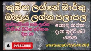 2025 මාර්තු මාසේ කුම්භ ලග්නය  ලග්න පලාඵල kumba lagnaya lagna palapala සුදුසු මාවතට ඔබ පිවිසෙන්න