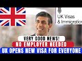 Good News! UK🇬🇧Opens New Free Visa For Everyone | You Don't Need Employer To Sponsor You |3yrs PR