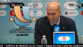 Rueda de prensa de ZIDANE Real Madrid 0-0 Atleti FINAL SUPERCOPA (12/01/2020)