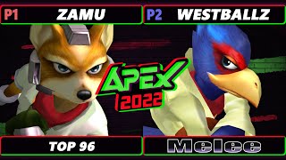 Apex 2022 - Zamu (Fox) Vs. Westballz (Falco) SSBU Ultimate Tournament