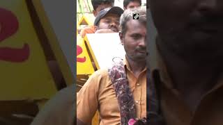 Karnataka CM-designate Siddaramaiah’s supporters celebrate outside his residence in Bengaluru