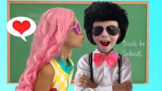 Johny is learning the rules of behavior at school with Girl - Children Sad Love Story