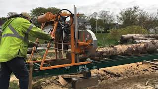 Sawing a log on my Champion mill #1