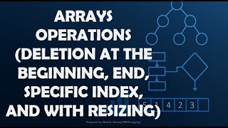 ARRAYS OPERATIONS (DELETION AT THE BEGINNING, END, SPECIFIC INDEX, AND WITH RESIZING)