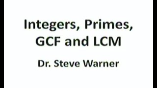 Integers, Primes, GCF, LCM - ACT Preparation