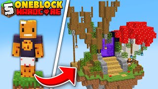 I Explored the NETHER on ONE BLOCK Minecraft