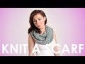 How to Knit a Striped Diagonal Infinity Scarf (for beginners)