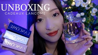 ASMR 📦 UNBOXING cadeaux Lancôme (Parfum, rouges à lèvres...)