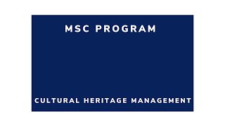 MSc Program Cultural Heritage