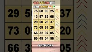 Find 3 Pairs of Identical Numbers 🎲 | 같은숫자찾기