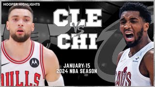 Chicago Bulls vs Cleveland Cavaliers Full Game Highlights | Jan 15 | 2024 NBA Season