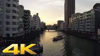 Walking around Minatomachi River Place at dusk - Long Take【大阪・湊町リバープレイス】 4K