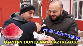 BAKIYA YAĞAN QARDAN EVDƏ DONDURMA HAZIRLADIQ ( əyləncəli )