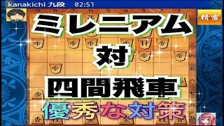 かなきち将棋道場　62手目　ミレニアム　対　四間飛車　優秀な対策